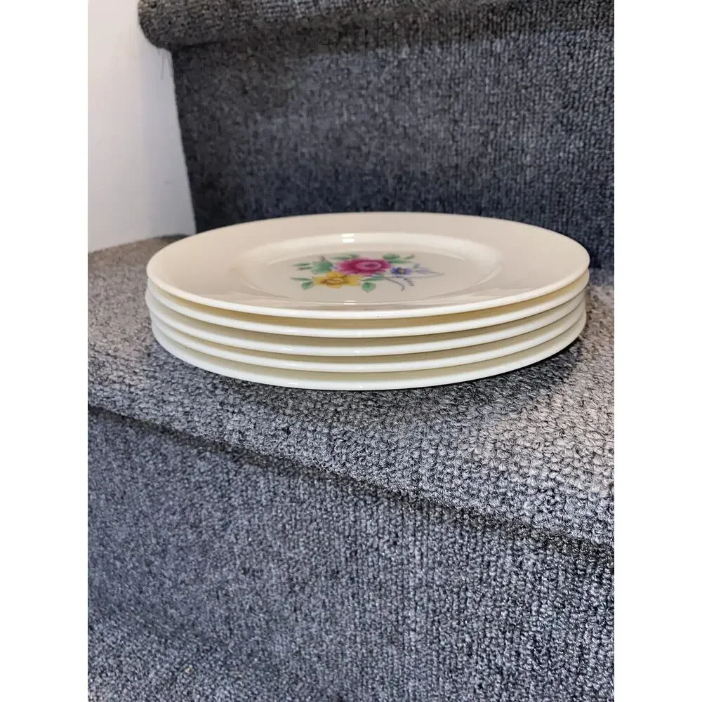 Lenox Butterfly Meadow Set of 5 Party Snack Plates Set 8” Flora Flower Lot White